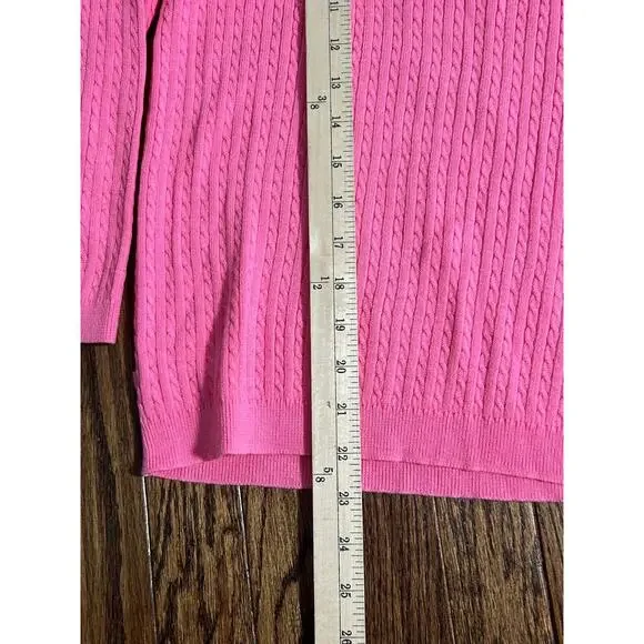 Lauren Ralph Lauren Sweater Womens Large Pink Cable Knit Classic Fit Preppy NWT